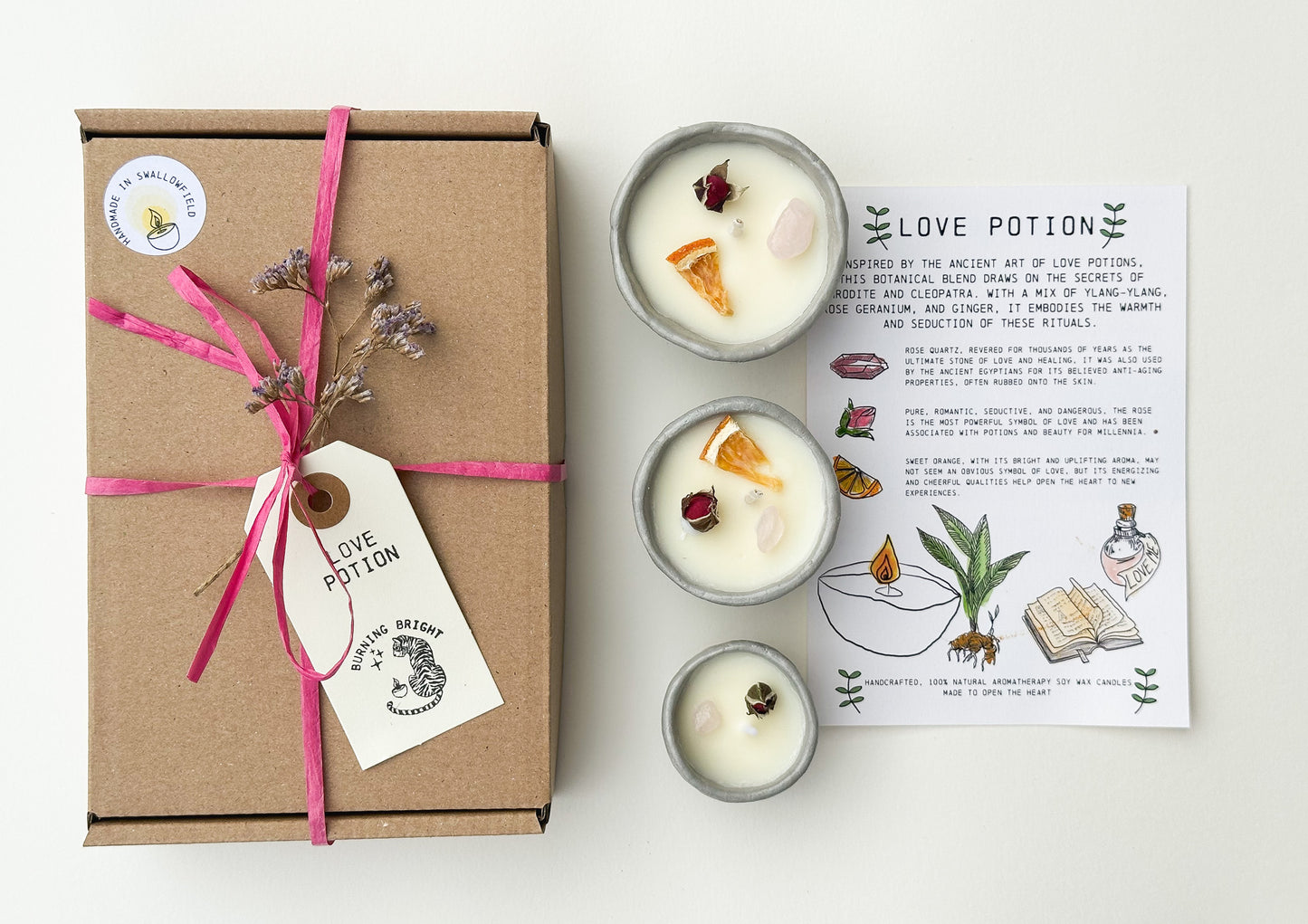 Botanical Aromatherapy Love Potion Candle Gift Set