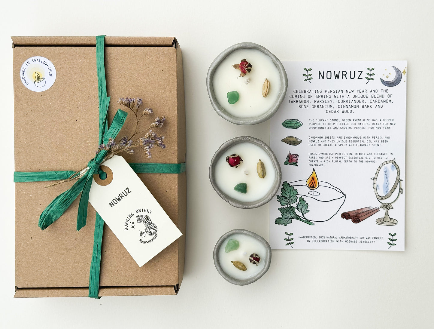 Botanical Aromatherapy Candle Nowruz Persian New Year Gift Set